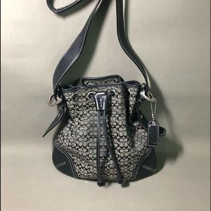 COACH Mini Signature Drawstring Crossbody Bag (Coach# C3K-6387) Preowned
